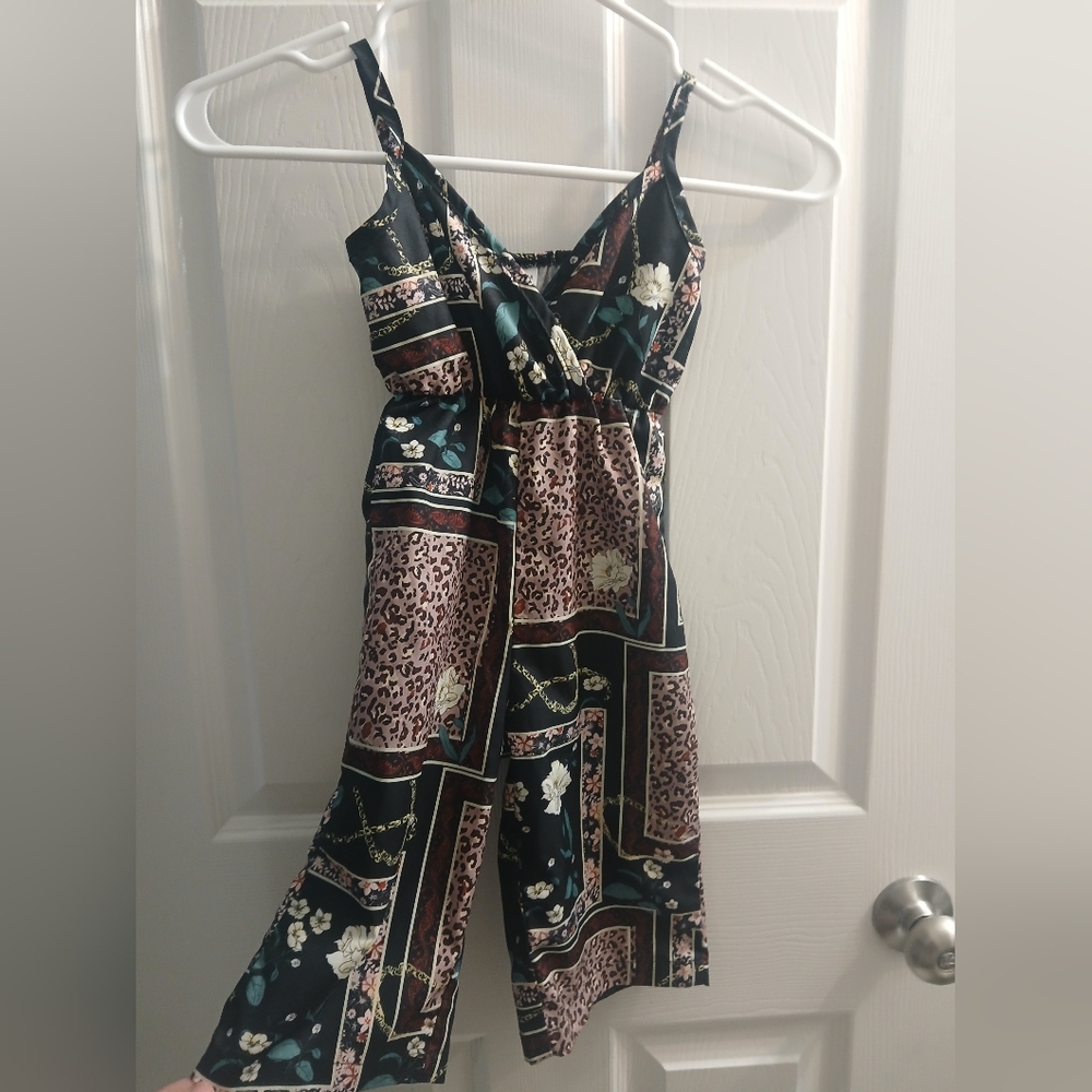 Floral and Leopard Print Pantsuit
